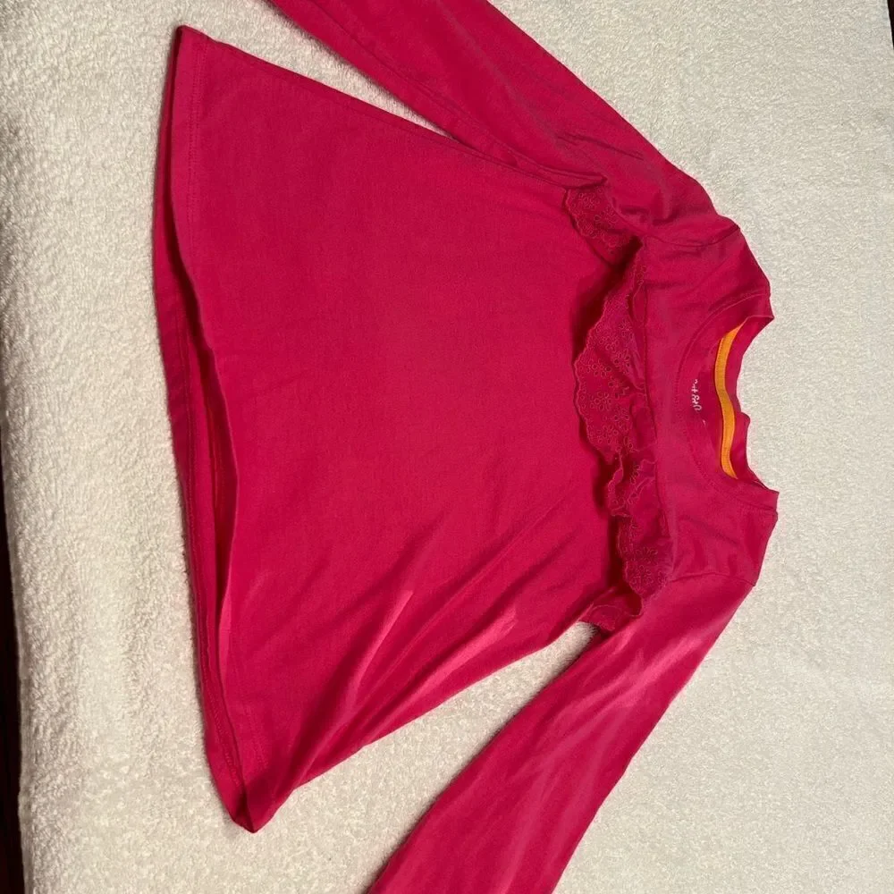 Cat & Jack 5T teal red long sleeve tee shirts 2 in set never worn